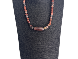 Handgemaakte Ketting edelsteen | goudsteen | leopard skin jaspis