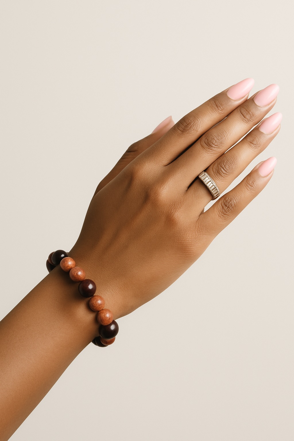 armband-bruine-half-edelstenen-djamila-fashion armband bruin edelsteen