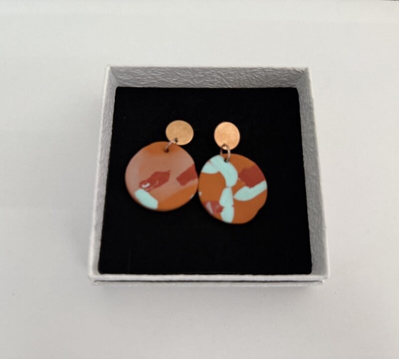 Handgemaakte oorbellen klei | Oranje - Variant 2