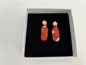 Handgemaakte oorbellen klei | Rood - dubbel