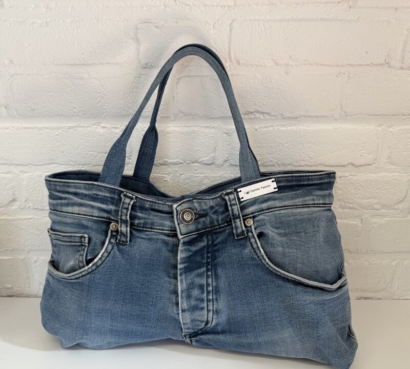 Gebruiken spijkerbroek tassen duueame, Afmetingen breedte 35 cm bij 23 hoog