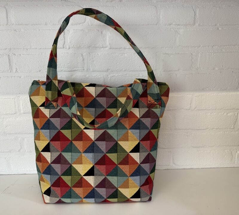 Handgemaakte Kleurrijke Schoudertas stof groot