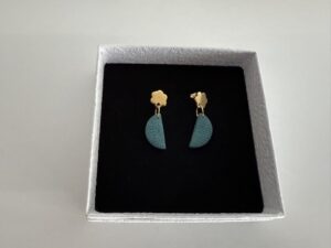 Handgemaakte oorbellen klei Turquoise
