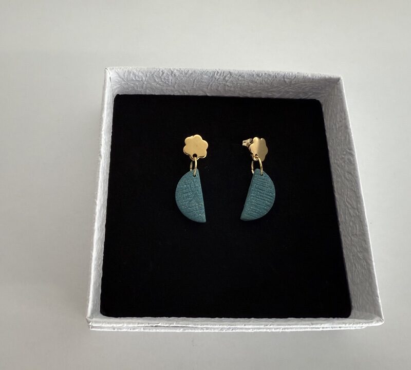 Handgemaakte oorbellen klei Turquoise